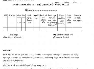 Xác nhận tạm trú