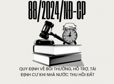 Nghị định 88/2024/NĐ-CP về bồi thường, hỗ trợ tái định cư khi nhà nước thu hồi đất